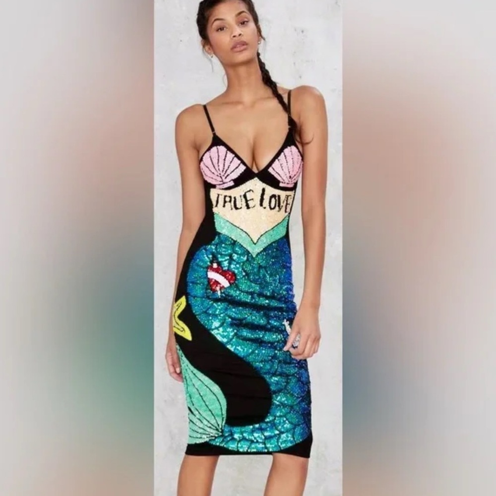 Sequin Mermaid Dress with True Love Design